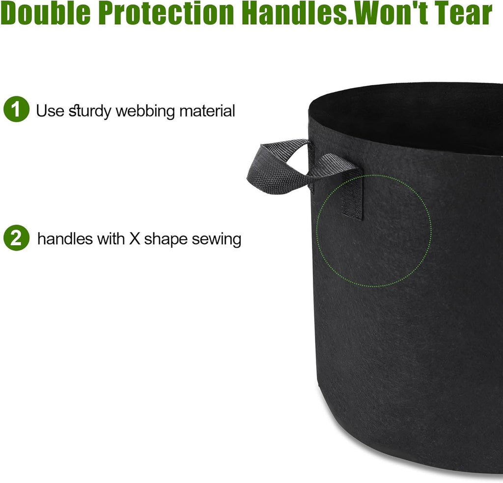 24-Pack 7 Gallon Grow Bags, Heavy Duty Aeration Fabric Pots with Handles for Garden and Planting, Pots for Plant