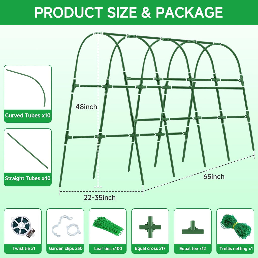 48x65 Inch Cucumber Trellis for Raised Bed U-Shape Garden Trellis | Garden Arch Trellis for Climbing Plants Outdoor