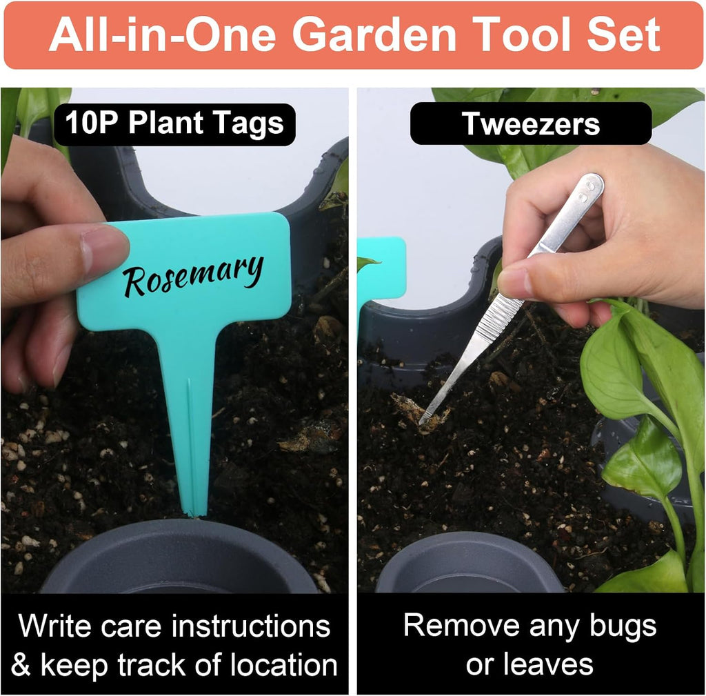 DUNCHATY Stackable Planter, Vertical Strawberry Planter with Garen Tool Set, Self Watering Garden Planter