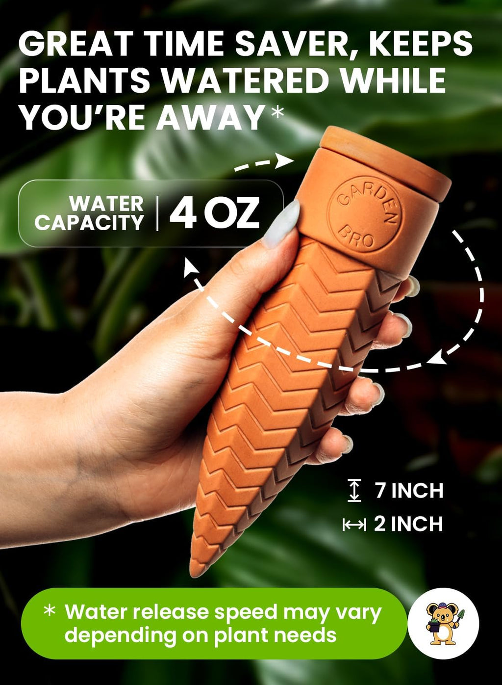 4pc Olla Watering Spikes For Plant Watering With Lids - Automatic Terracotta Self Watering Spikes For Indoor Plants &