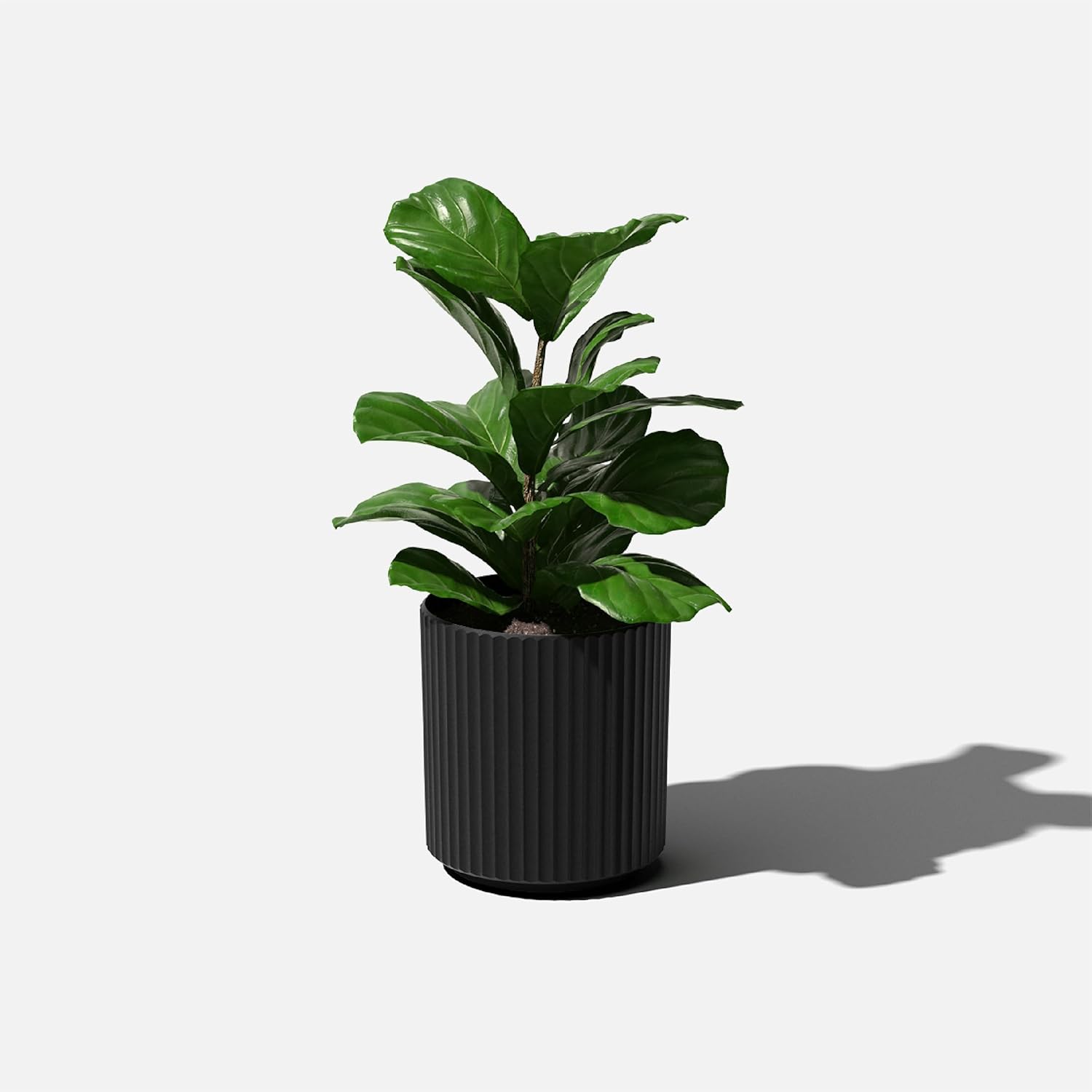Veradek Demi Series Round Planter for Porch, Patio, Backyard | Durable Plastic-Concrete Material | Modern Décor for