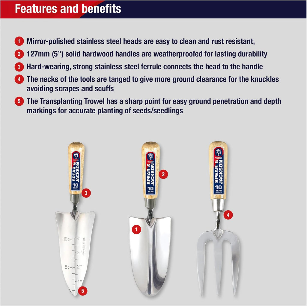 Spear & Jackson 3056GS Neverbend Stainless 3 Piece Gift Set