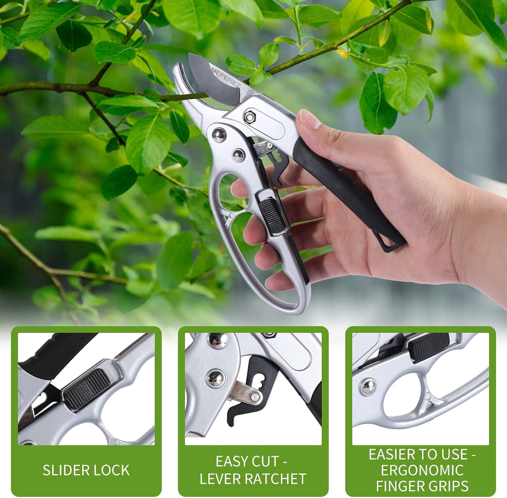 Premium pruning shears for gardening, Work 3 times easier, Pruners heady duty, Sharp garden clippers cuting florist
