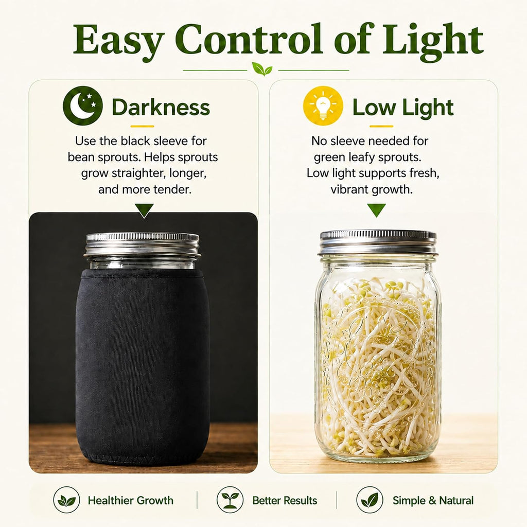 Sprouting Jar Kit,2pcs 1000ml Wide-Mouth Mason Jars with 316 Stainless Steel Sprouting Lids