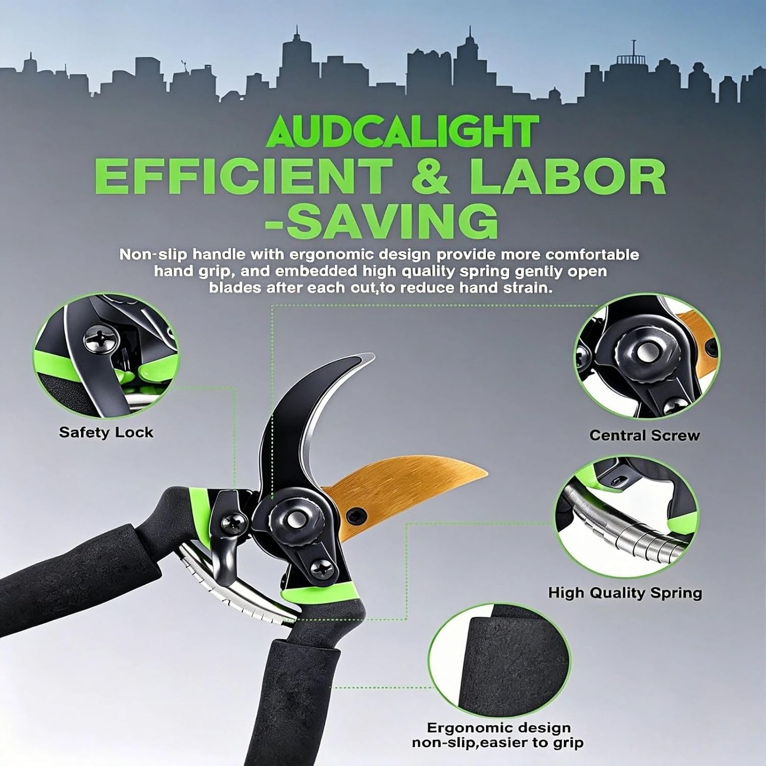 4-Pack Bypass Pruning Shears, Titanium Steel Blade,With Gardening Gloves,Shears Stainless, Ergonomic Hand Pruning