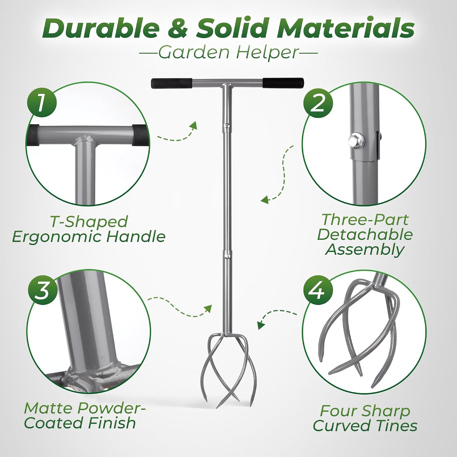 Walensee Twist Tiller with Large Steel Claw for Garden Soil Loosening | Manual Hand Tiller Cultivator, Large Steel