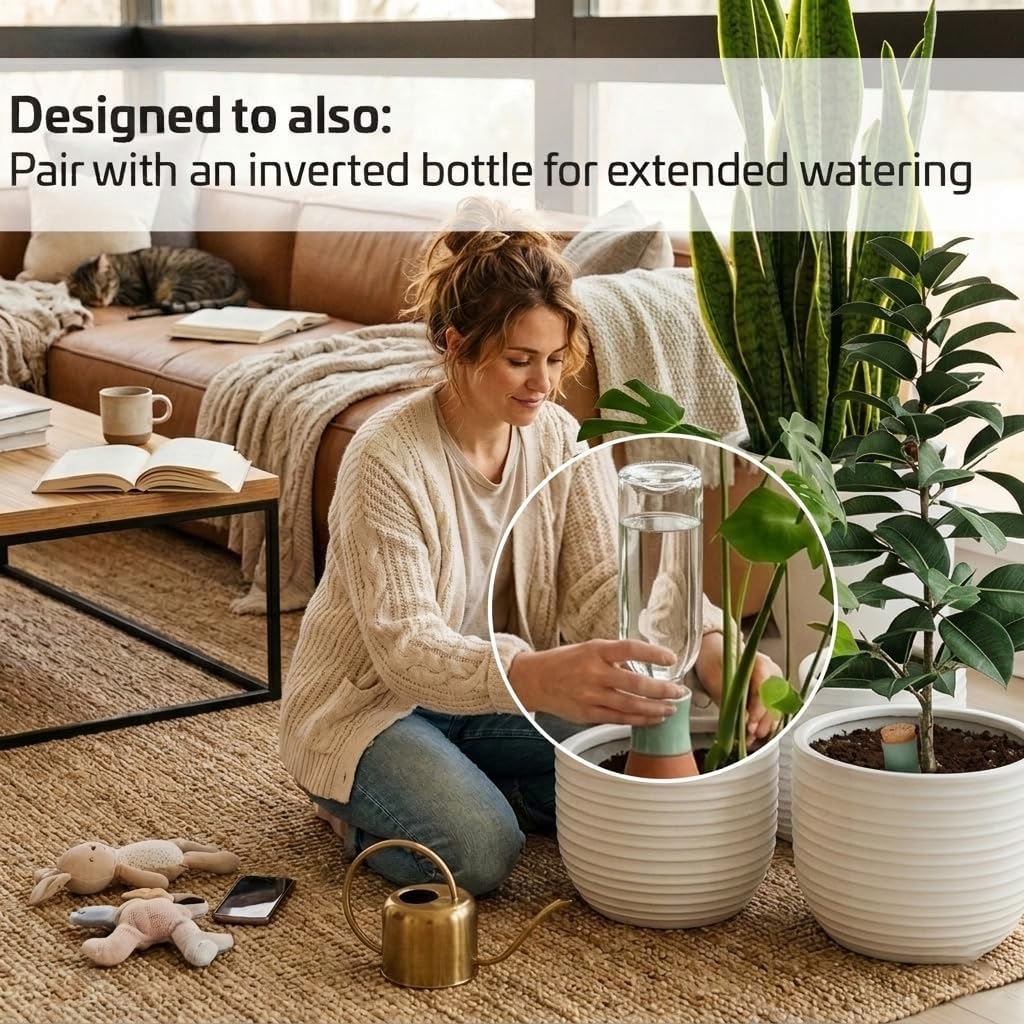 Ollas Plant Watering Globes - Terracotta Self Watering Planter Insert - Watering Bulbs for Indoor and Outdoor Plants
