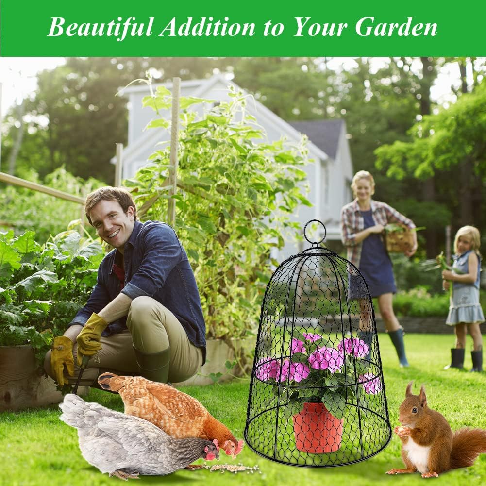 6 Pack Garden Chicken Wire Cloche,19" x 14" Large Plant Protector Cover for Keeping Squirrels,Rabbits,Bunny Chickens