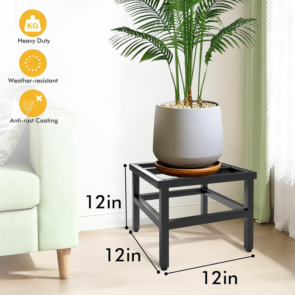 Plant Stand Indoor Outdoor, Heavy Duty Plant Stands Riser Metal Pedestal Stand for 12 Inch Flower Pot, Wrought Iron