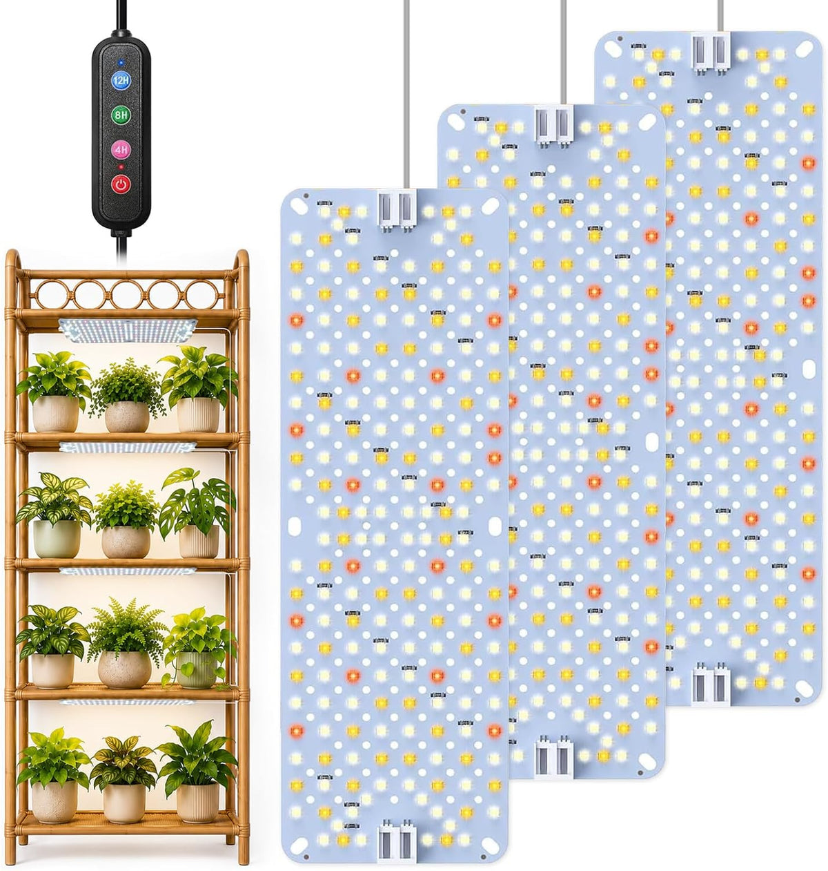 SDOVUERC Full Spectrum Grow Panel Lights for Indoor Plants and Shelves.