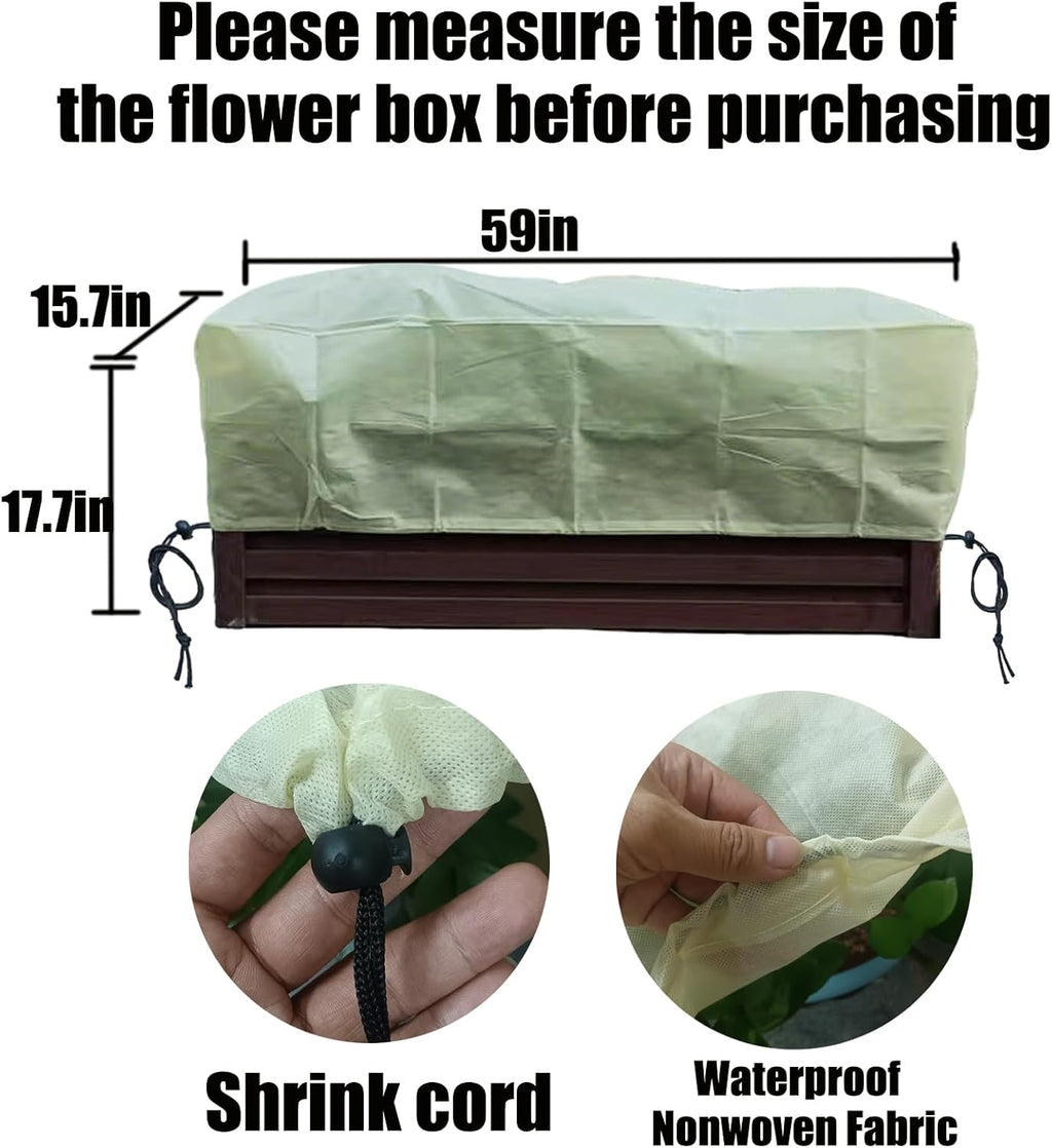 EJW Planter Cover, Plant Covers Freeze Protection,4 Pack 59"*17.7"x15.7" Planter Covers for Winter, Frost Cloths for