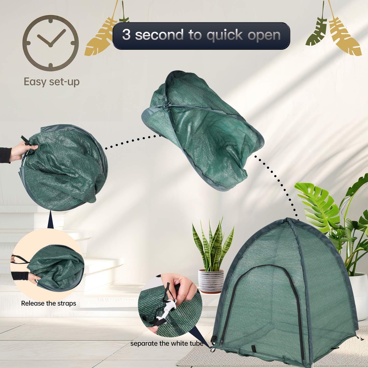 2pack Pop up Plant Sunshade Cloth,Plant Sun Shade Net for Flower UV Resistant Pest Guard Cover for Outdoor Gardens