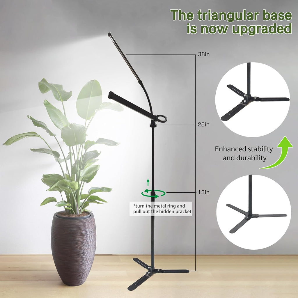 Professional Grow Lights for Indoor Plants Growing, Full Spectrum | 2026 Upgrade,162 LEDs, Height Adjustable 13-38", 3