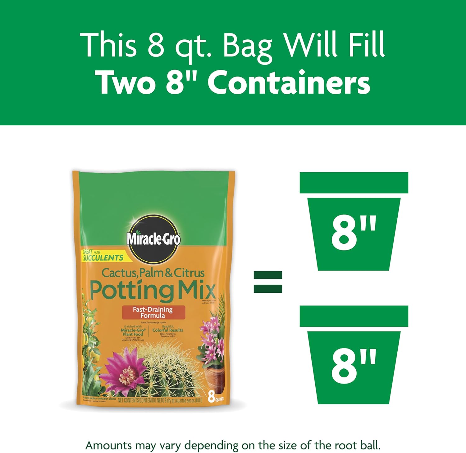 Gro Cactus, Palm & Citrus Potting Mix, 8 qt., 3-Pack | Palm and Citrus Potting Mix, For Indoor or Outdoor Container