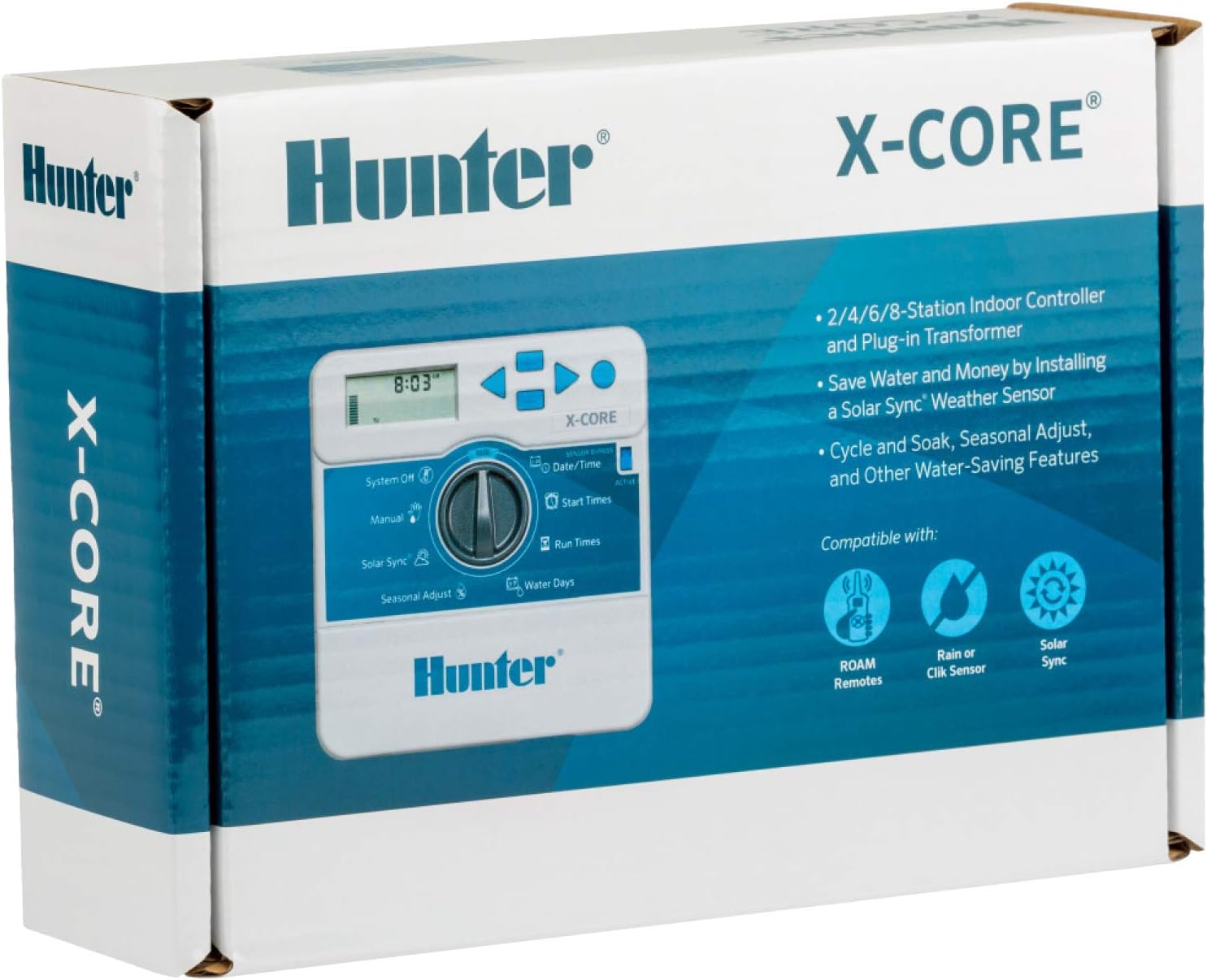 Hunter X-Core XC400i Indoor Sprinkler Timer, 4 Zone Irrigation Controller | Indoor 4 station irrigation controller with