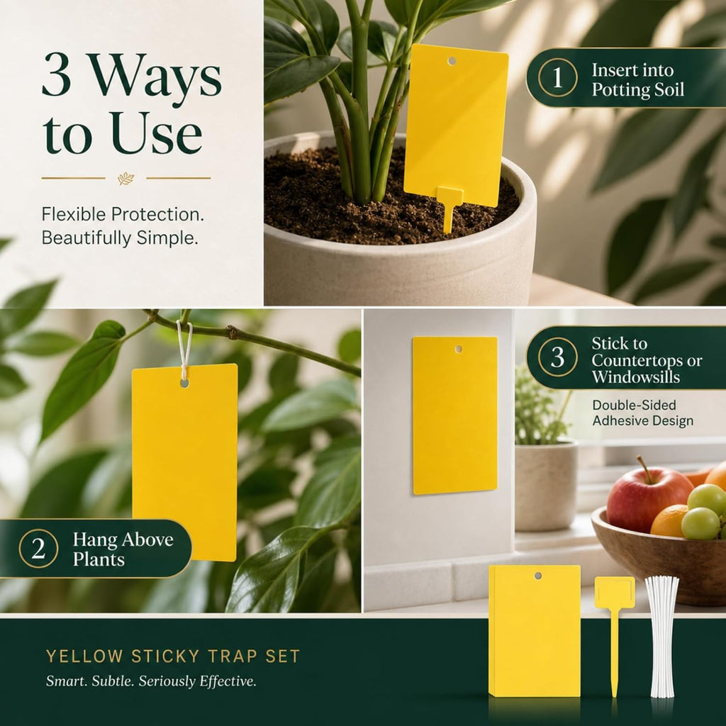 Qualirey 400 Pcs 6 x 8 in Yellow Sticky Traps for Gnats Plant Insect Trap | Dual Sided Strong Sticky, Fungus Fruit