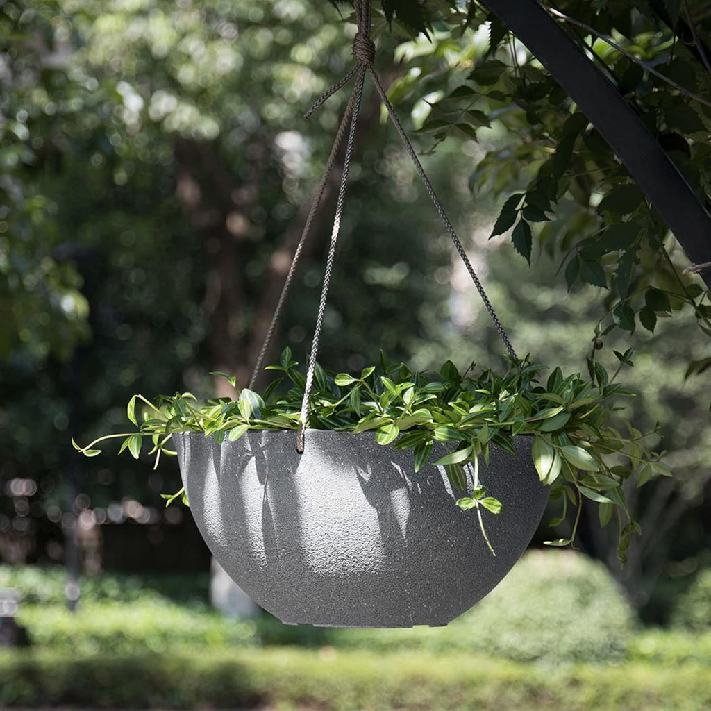 LA JOLIE MUSE Hanging Planter Baskets for Outdoor Plants, Set of 2, 13 Inch | Large Hanging Baskets with Drainage