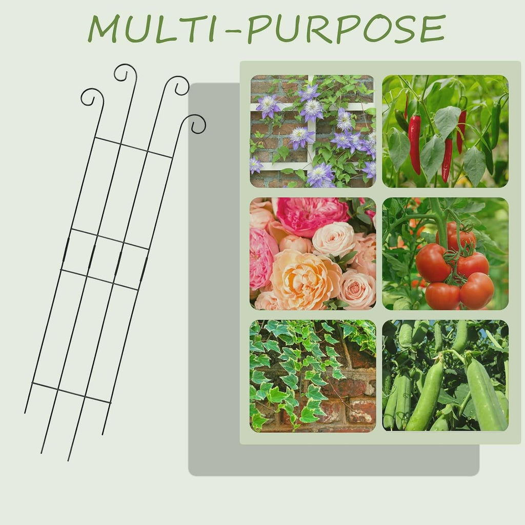 4 Pack 32 Inch Plant Trellis Outdoor Metal Trellis for Climbing Plants Indoor Garden Trellis for Climbing Plants