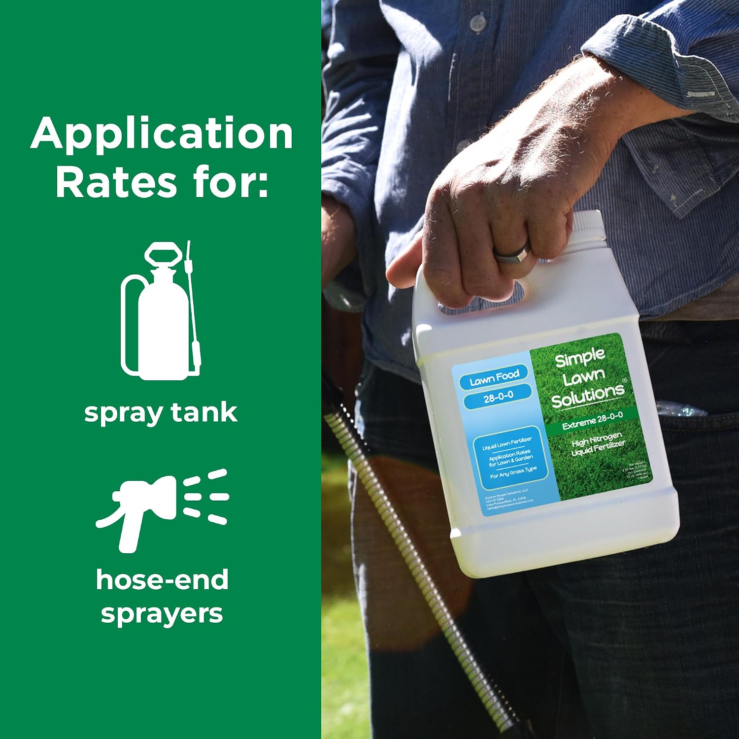 Maximum Green & Growth- High Nitrogen 28-0-0 NPK- Lawn Food Quality Liquid Fertilizer- Spring & Summer- Any Grass Type