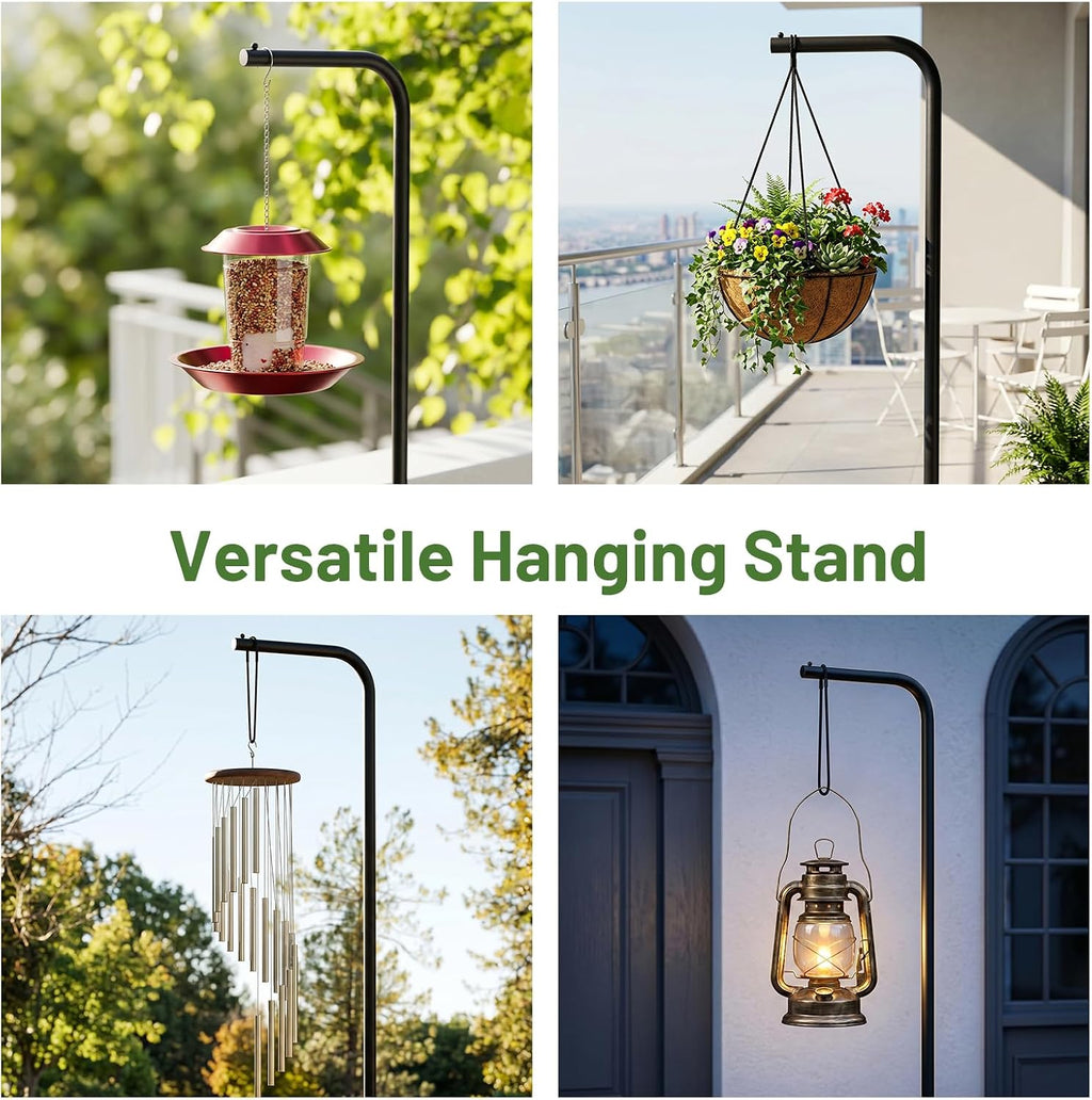 Hanging Plant Stand Indoor, Corner Plant Stands for Indoor Plants, Black Metal Hanging Plant Holder, Standing Plant