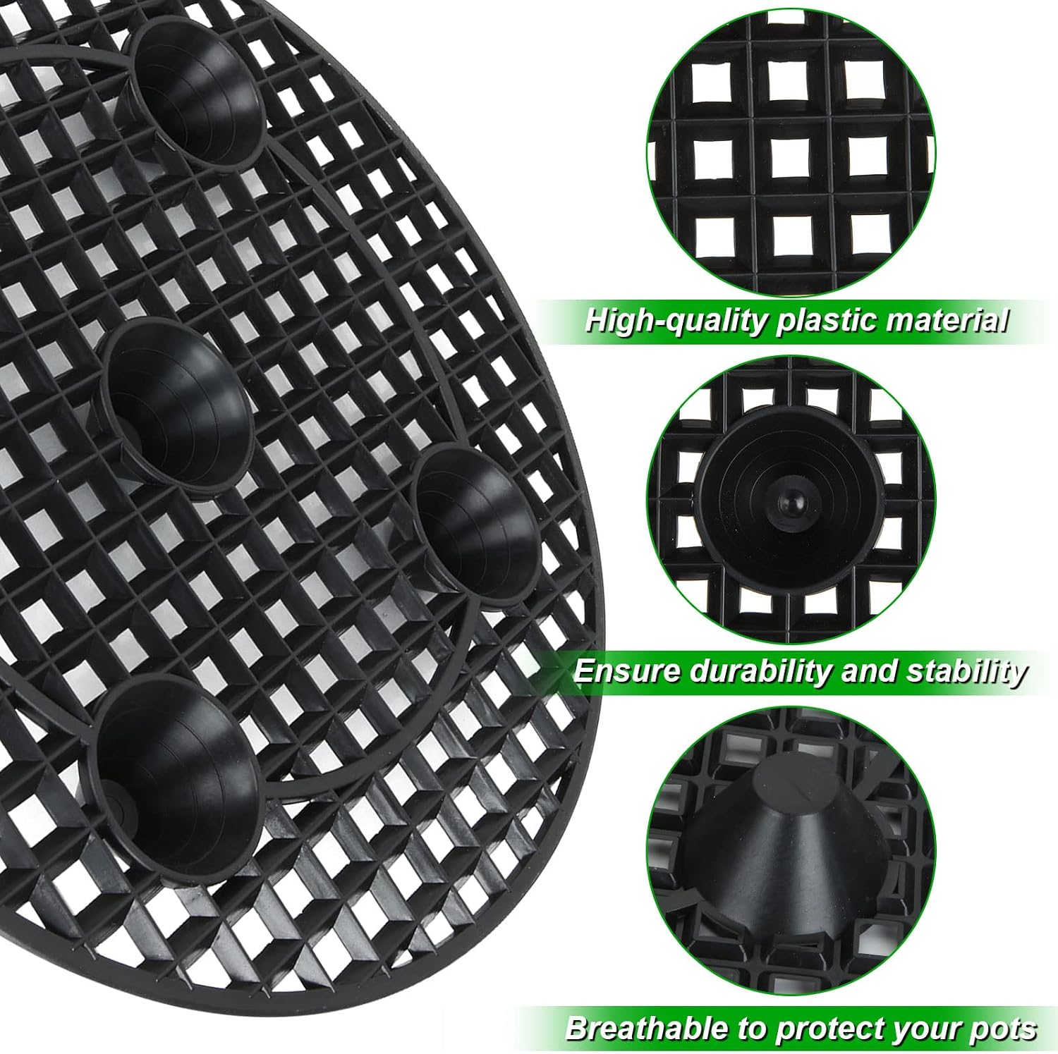 12 PCS Plant Risers for Inside Pots - 12 Inch Plastic Plant Stand Pot Elevator - Plant Lifter Deck Protectors for Pots
