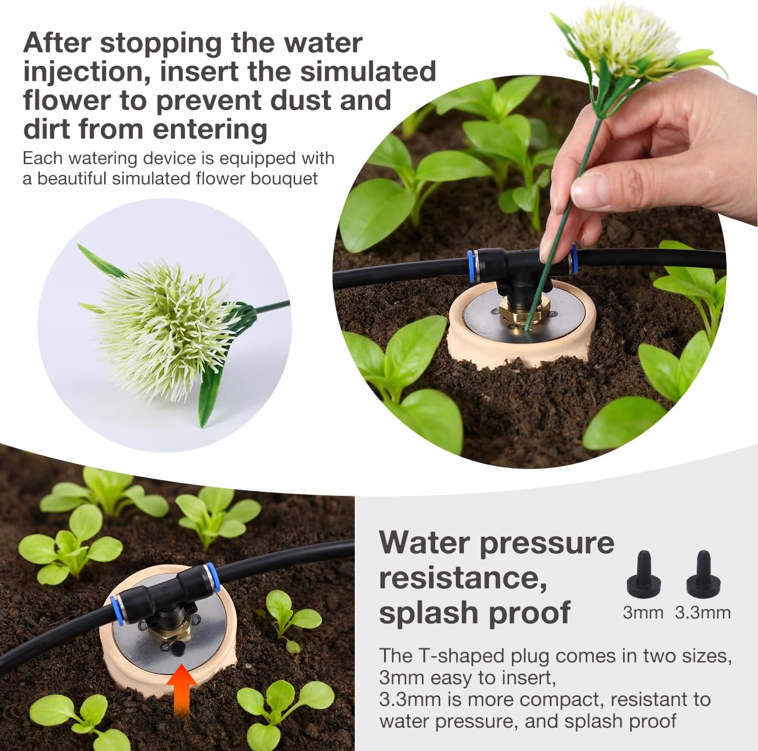 4pcs 3.5x3.5x7in Classic Self-Watering Ollas Self Watering 30oz Terracotta Planter Automatic Drip Irrigation System for