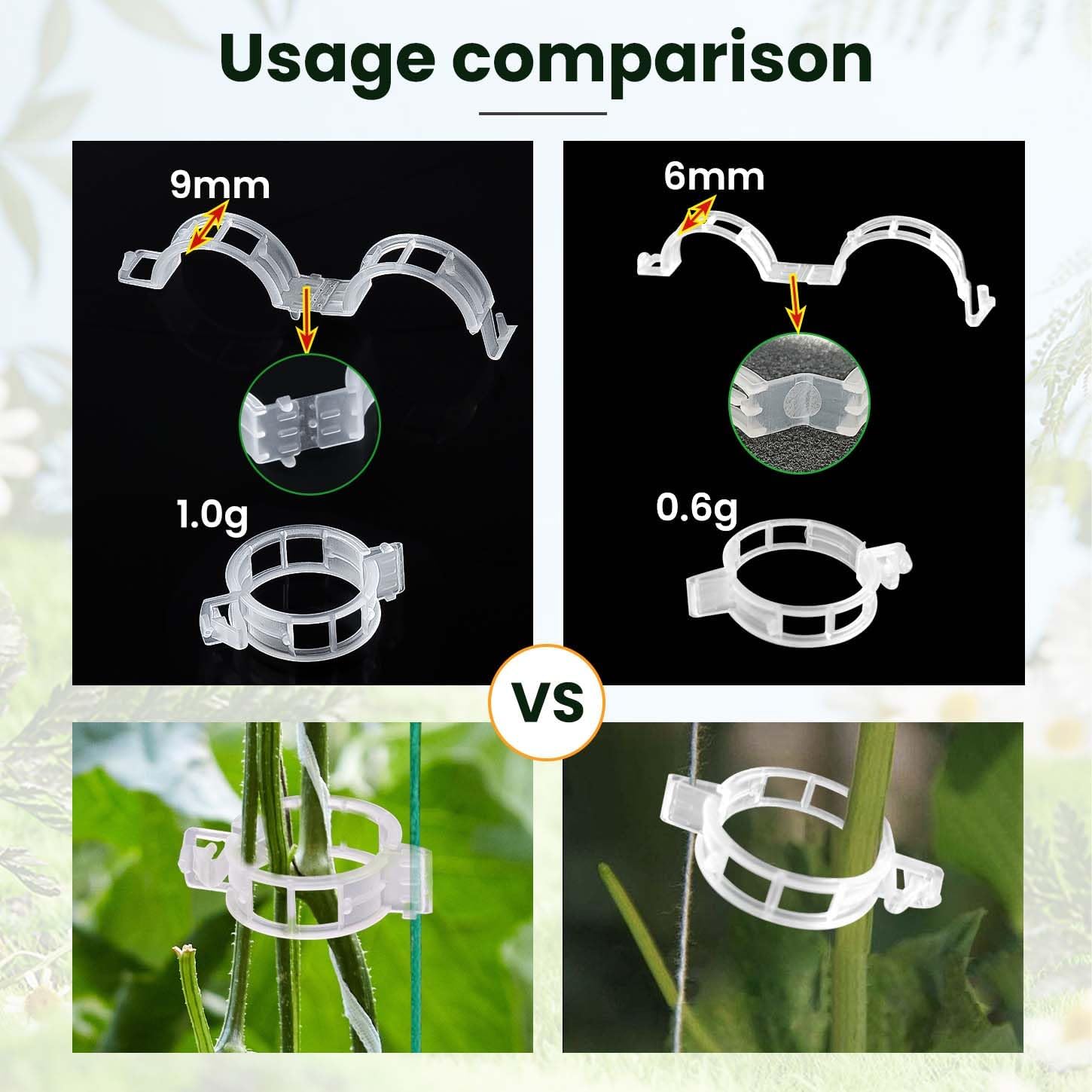 600pcs Plastic Plant Clips Reusable Garden Clips,Secured Plant Clips for Trellis&Vine Support Tomato Clips for Climbing