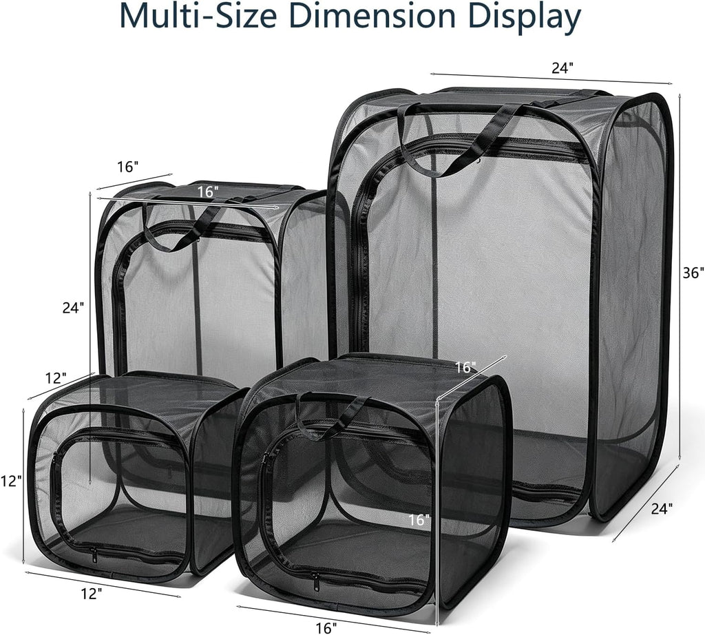 Mesh Plant Protection Enclosure, Portable Collapsible Garden Grow Cage with Mesh Barrier, Pest & Bird Proof Plant Cover