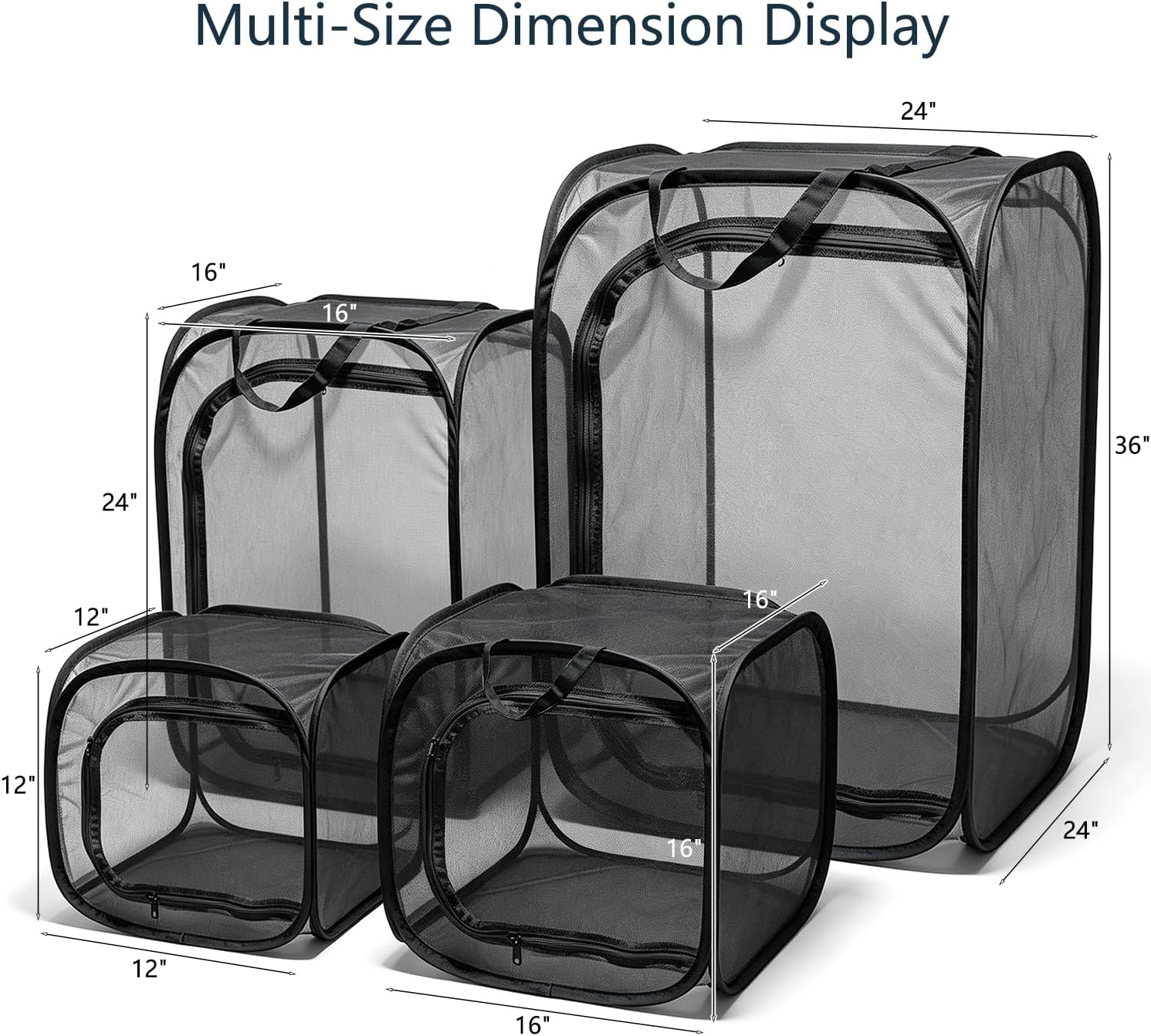 Mesh Plant Protection Enclosure, Portable Collapsible Garden Grow Cage with Mesh Barrier, Pest & Bird Proof Plant Cover