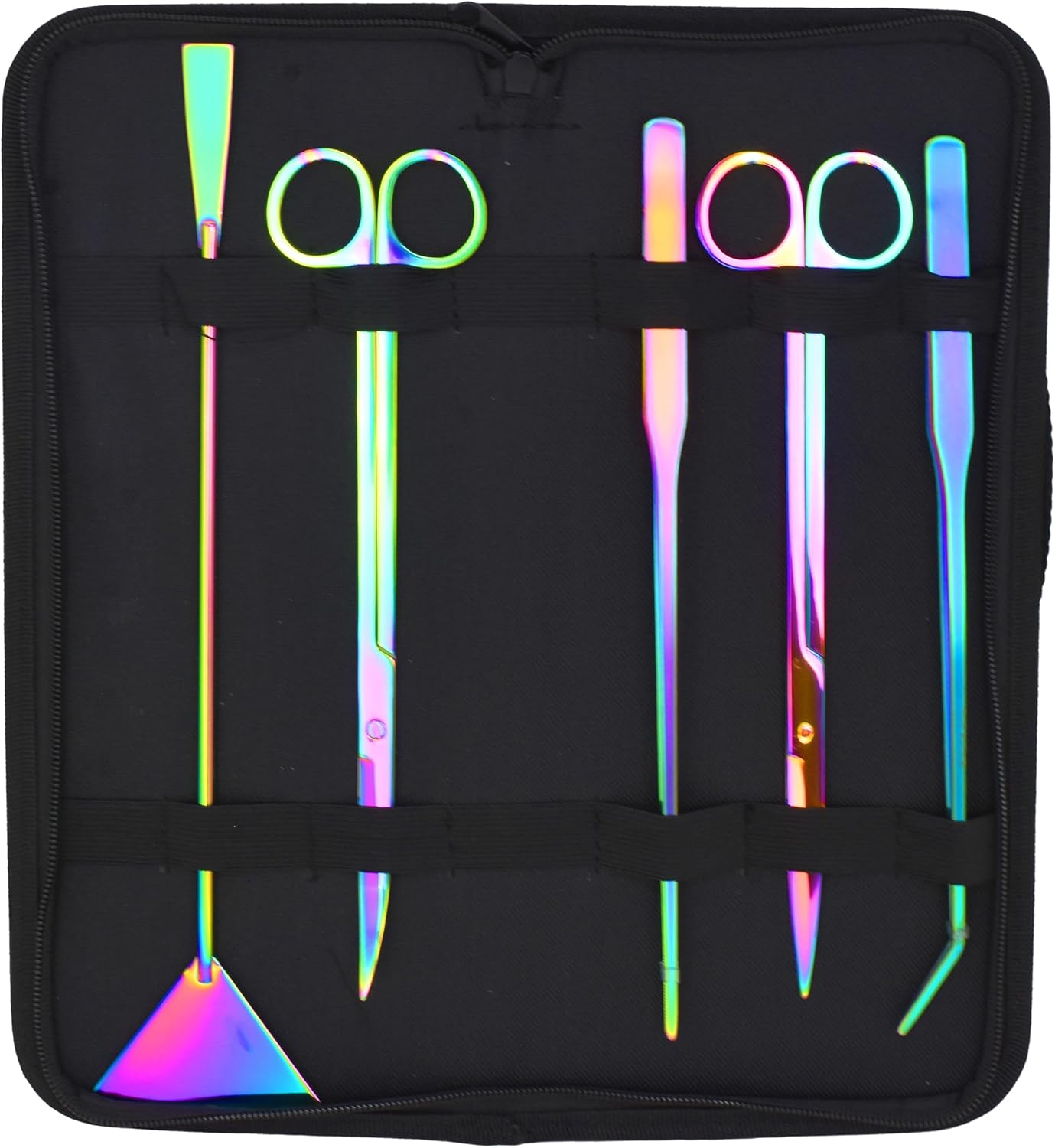 Mandala Crafts Rainbow 12 in Aquascaping Tool Kit for Aquarium Terrariums | Rust Resistant Stainless Steel Spatula