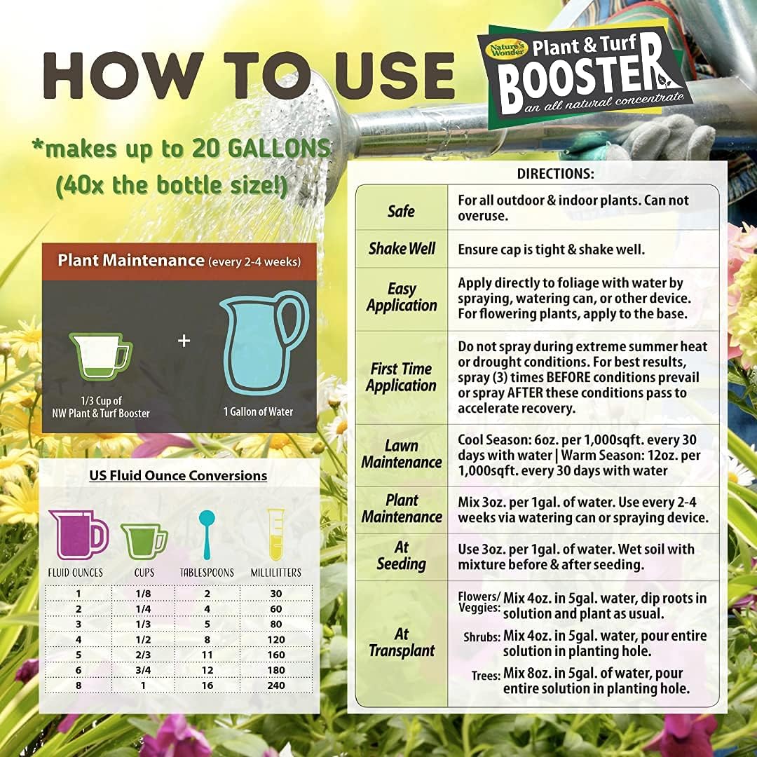 Nature's Wonder Organic Soil Conditioner & Root Booster for Plants (60oz) - Concentrated Liquid Biostimulant with