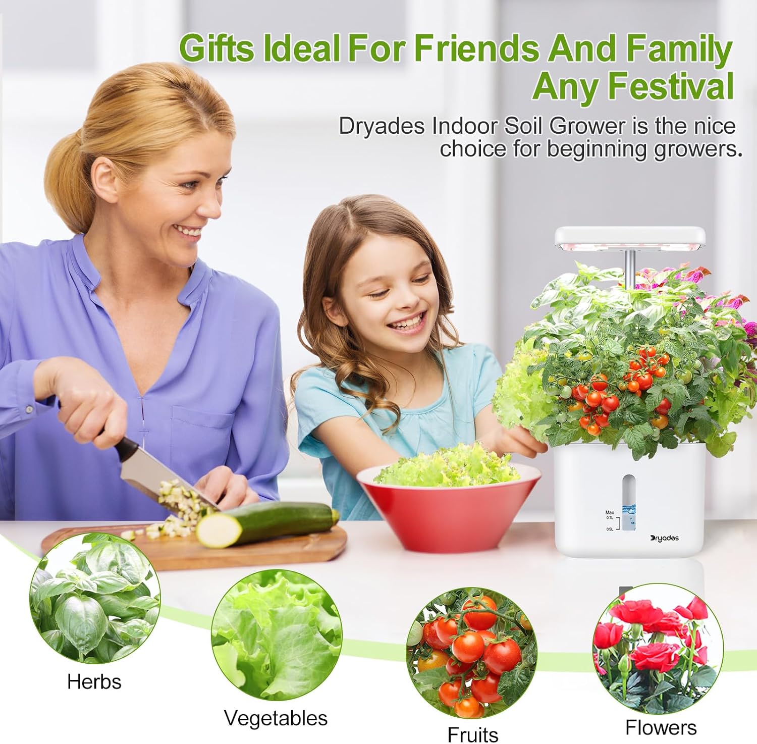 Indoor Garden Planter Growing Systems Soil plant pot indoor Small Smart Soil Gardening System with 17 Watts LED Grow