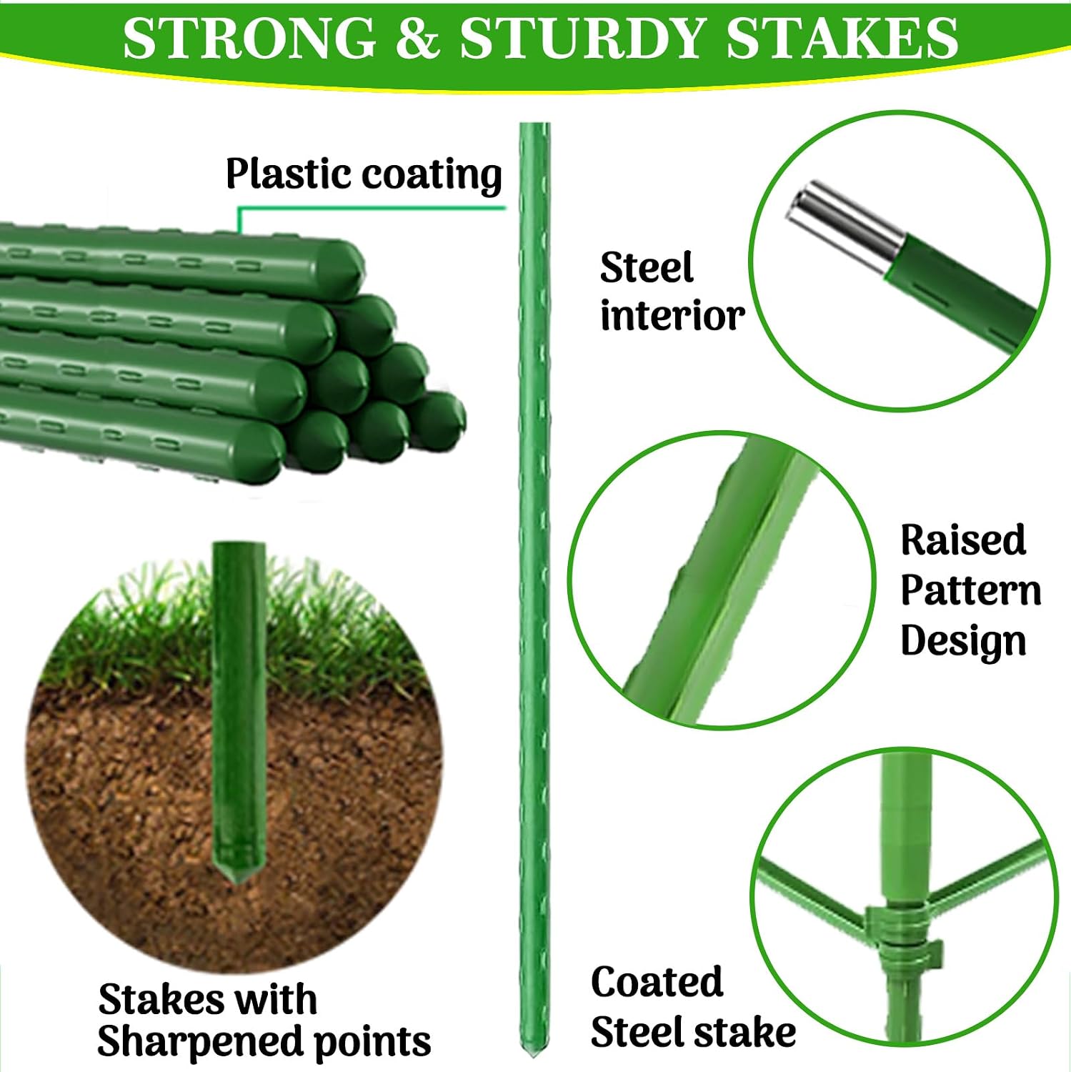 Moirsunt Tomato Cages with 10 Gallon Grow Bags, 48 Inches Tomato Planter | 3-Pack Tomato Stakes Trellis for Raised
