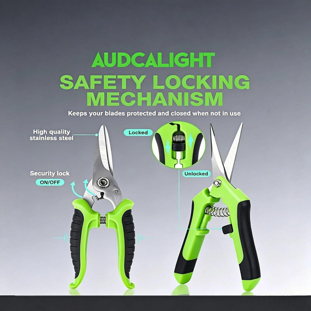 4-Pack Bypass Pruning Shears, Titanium Steel Blade,With Gardening Gloves,Shears Stainless, Ergonomic Hand Pruning