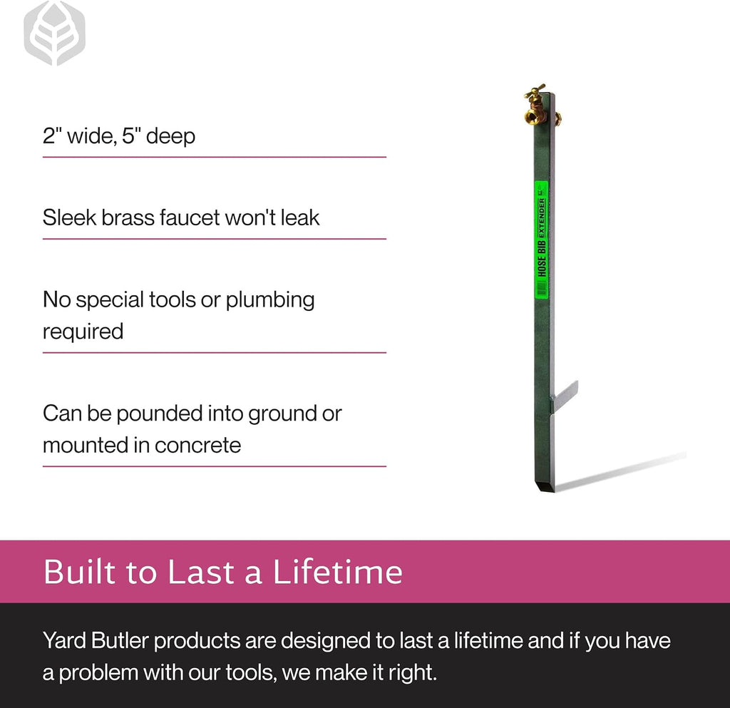 Yard Butler Garden Hose Bib Extender, Rust-Resistant, IHBE-6 | Durable Garden Hose Bib Extender, Keeps Hose Elevated