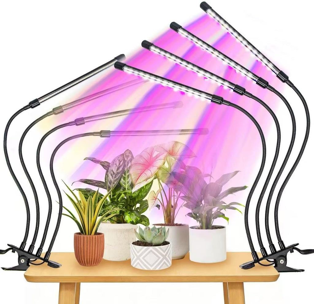 LED Grow Lights for Indoor Plants 2-Pack, Full Spectrum & Red Blue Spectrum Plant Growing Lamps with 3/9/12H Timer, 10
