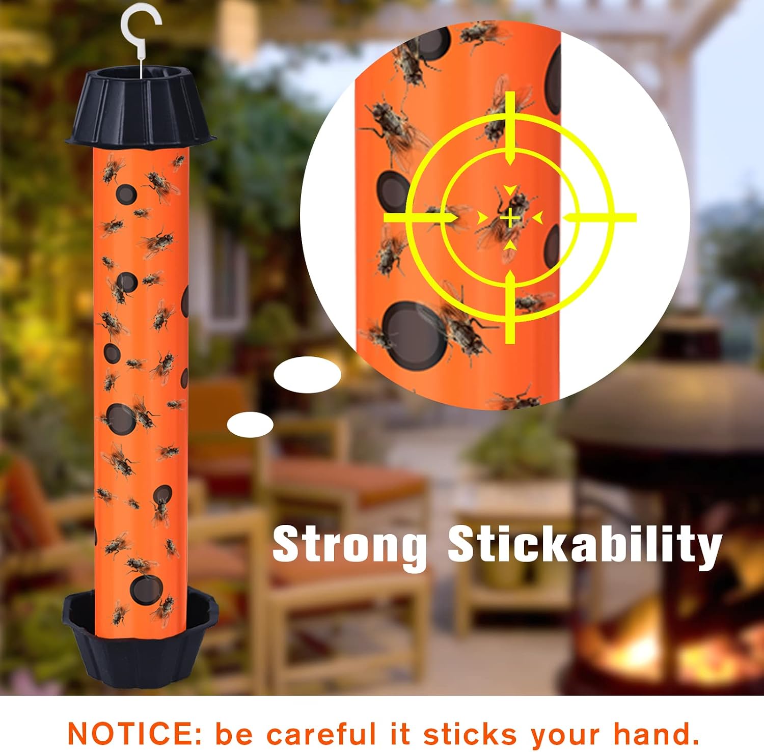 6 Pack Fruit Trap Indoor and Outdoor Sticky Fly Catcher, A2