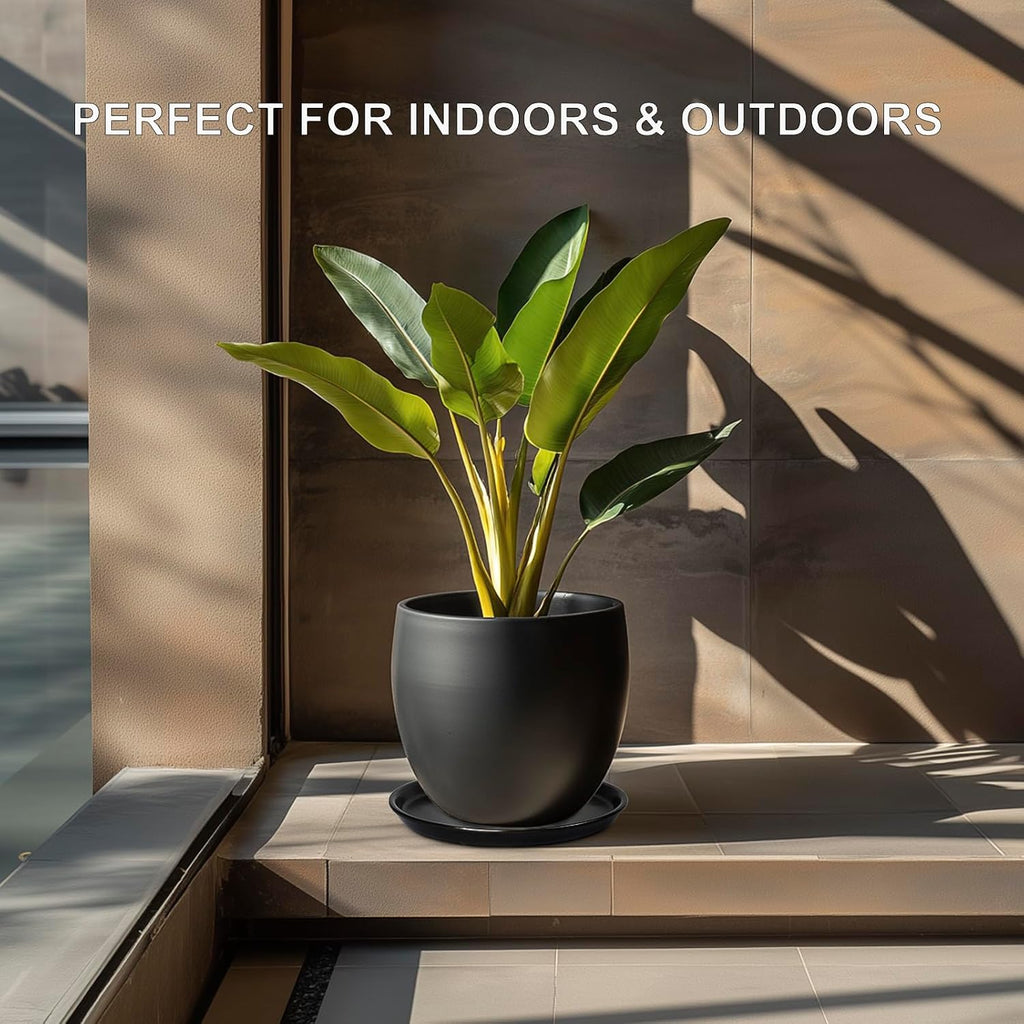 Flower Pot Saucer 12 Inch - Ceramic Plant Saucer for Outdoors Plant Drip Tray for Pots Indoor No Holes Large Plant