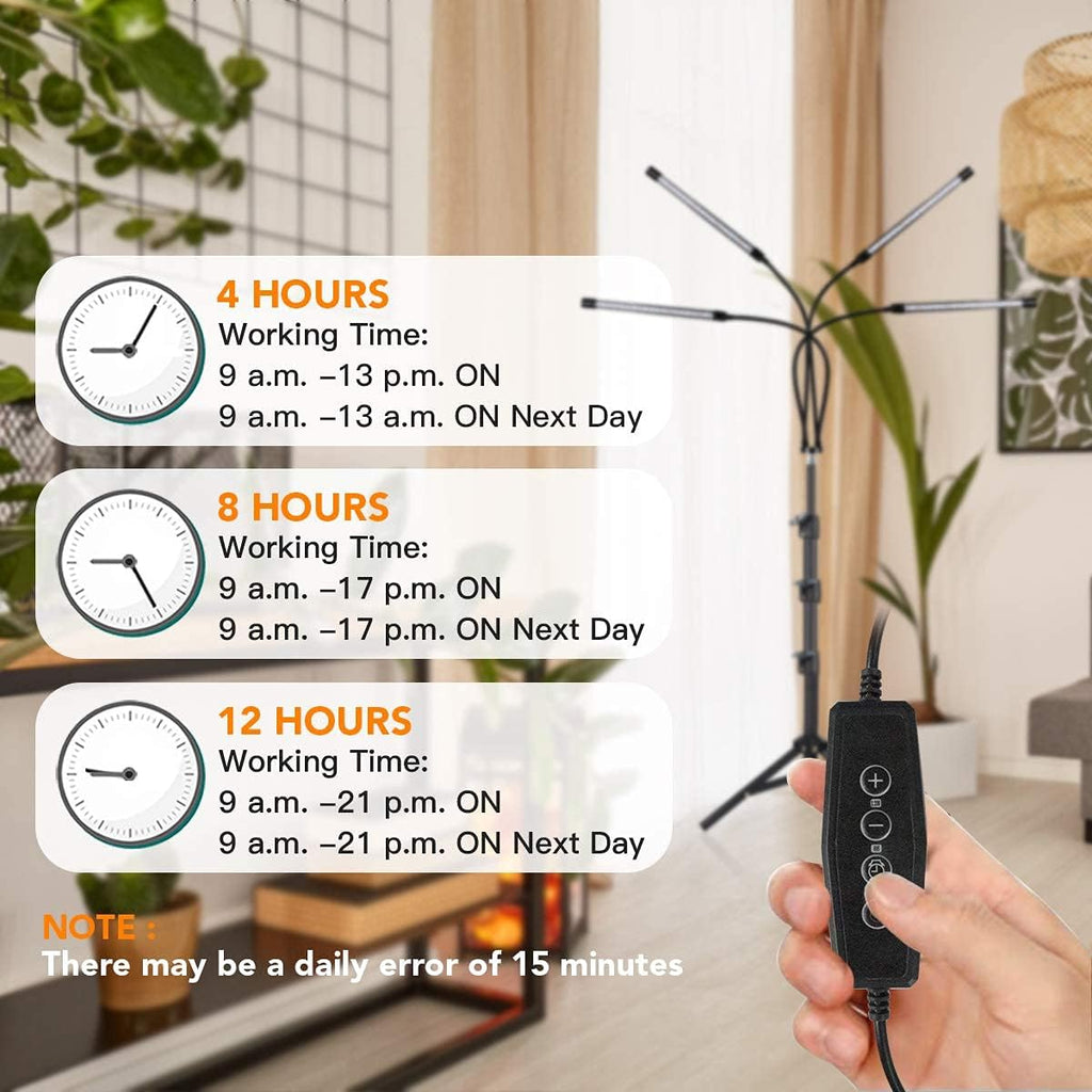 GHodec Grow Light Free Standing, 5500K Full Spectrum Gooseneck LED Lamp | Floor Plant Light for Indoor Plants Growing,5
