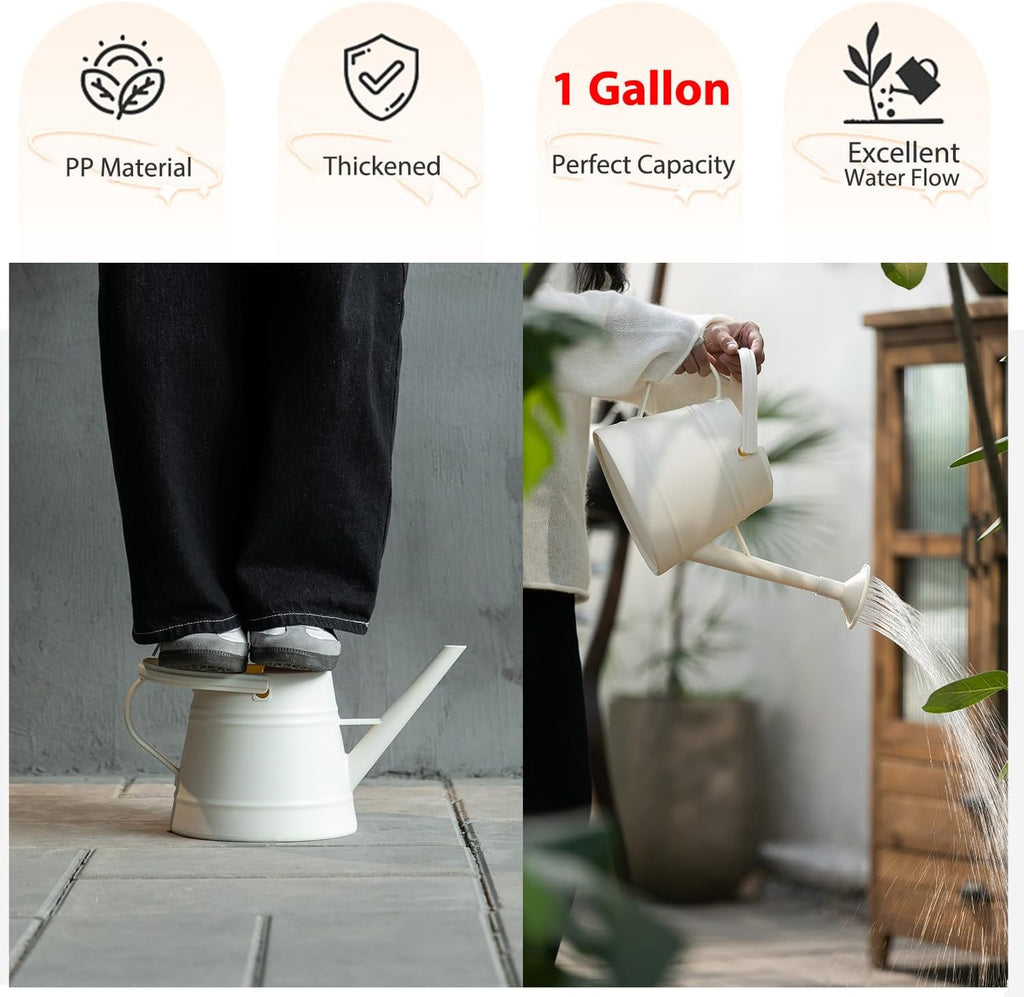 1 Gallon Watering Can for Plants | Watering Cans for Indoor&Outdoor Gardening, Water Can with Ergonomic Movable Handle