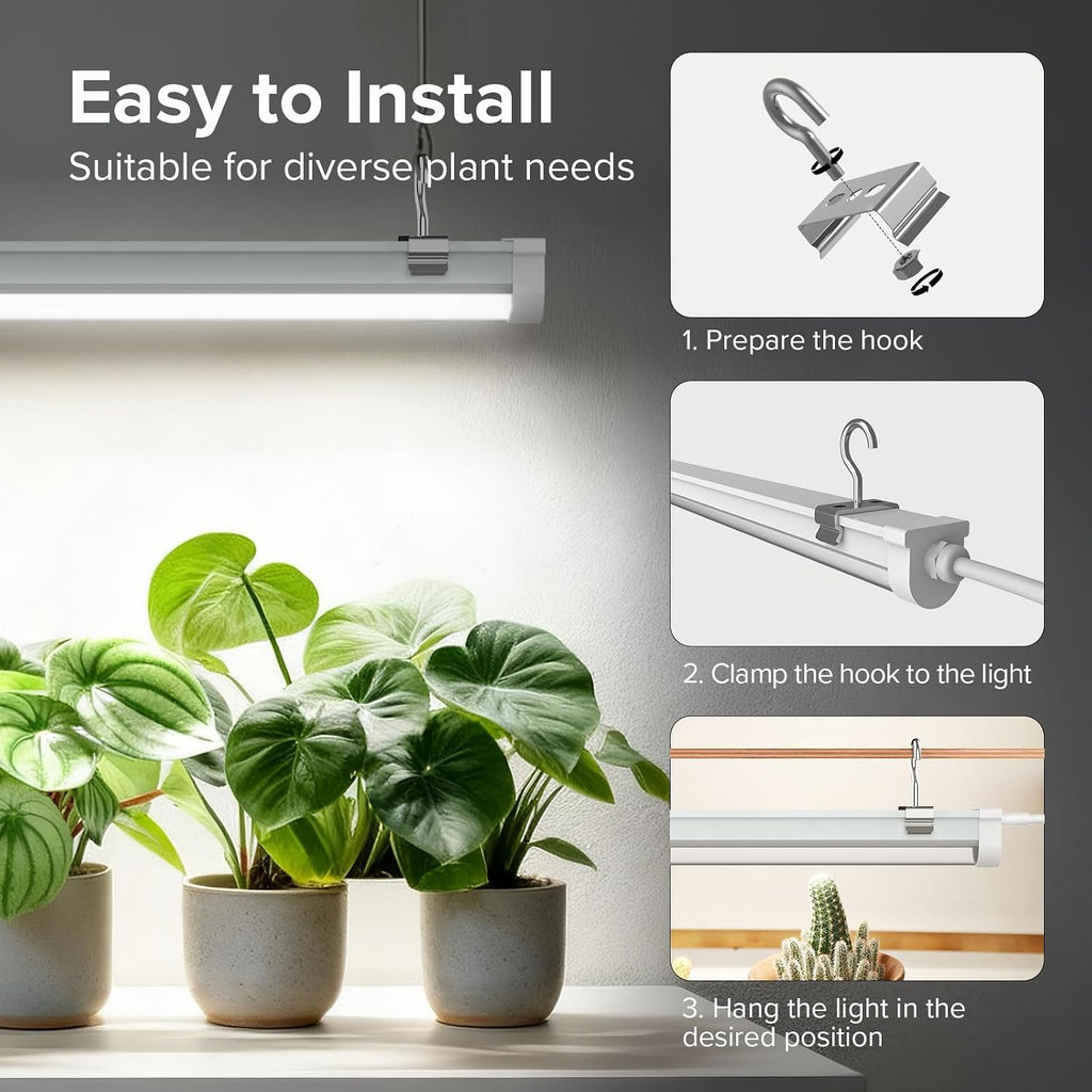 SANSI T8 Grow Lights for Indoor Plants, 25W Remote LED Plant Lights Strip | Full Spectrum Plant Lights for Indoor