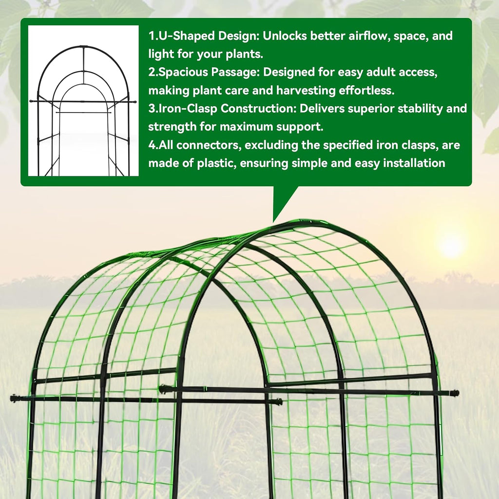 Garden Arch Trellis for Climbing Plants Outdoor - 83" H*71" W*43" L Large Rustproof Garden Trellis, Heavy Duty Grape