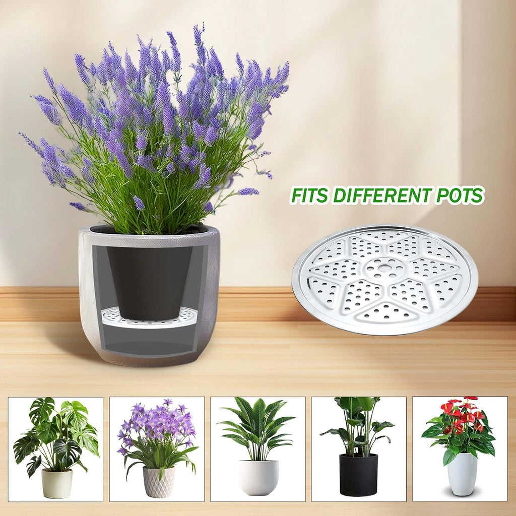 3PCS Round Planter Inserts for Large Tall Pots, 13" Stainless Steel Flower Pot Lift Insert Portable Planter Accessories