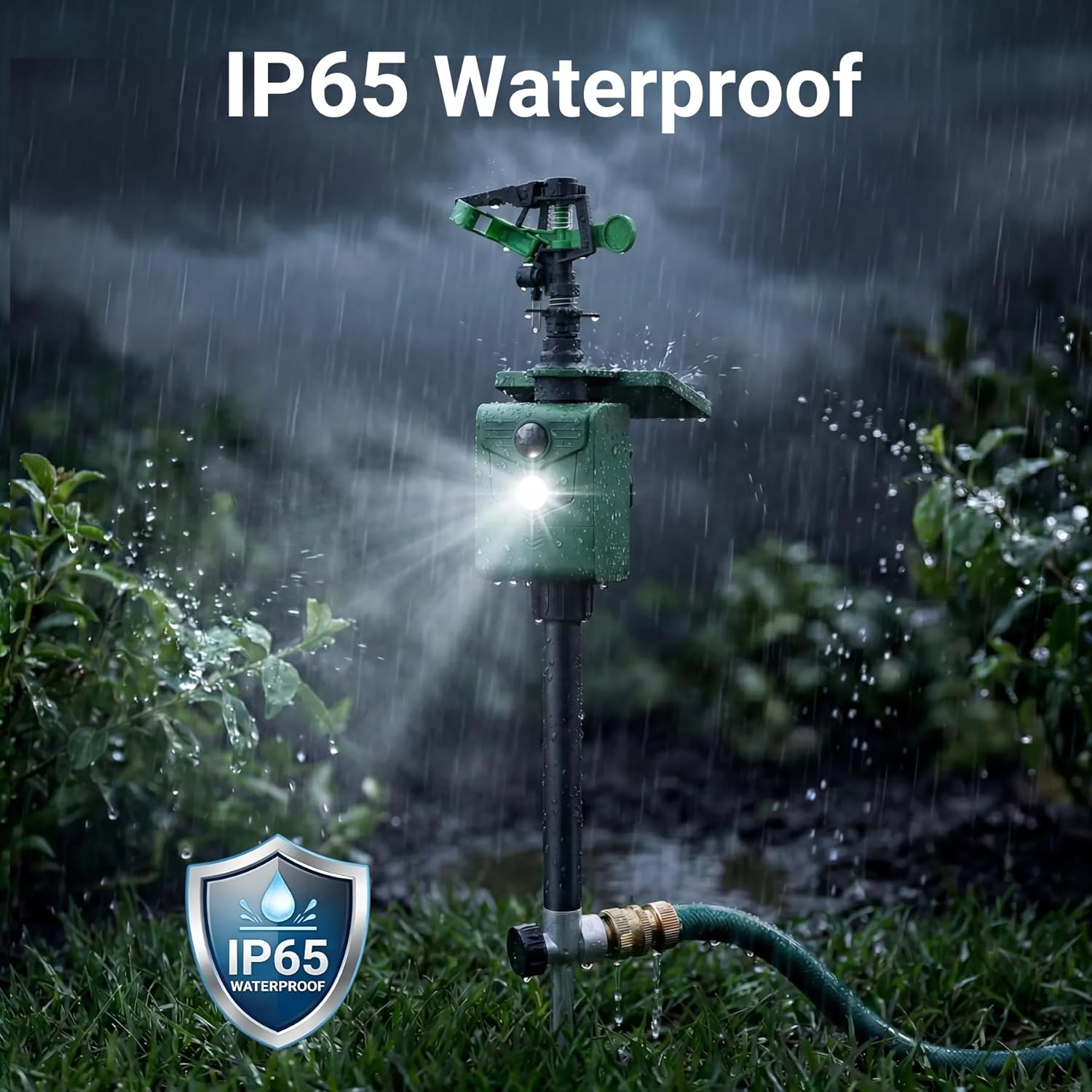 2 Packs Motion Activated Animal Repeller with Water Sprinkler, Deer Repellent Devices Solar Powered, IP65 Waterproof