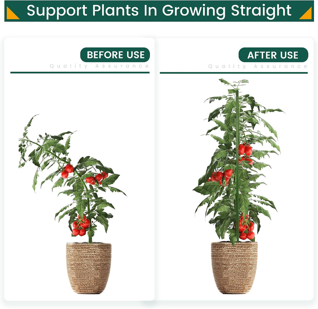 PROWORX 36 Inch 3 Ft Plant Support Garden Stakes 25 PCS, Sturdy Steel Plastic Coated Sticks for Outdoor Growing