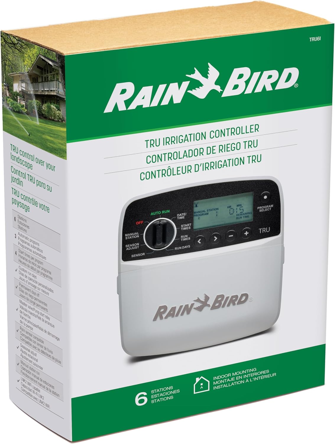 Rain Bird TRU6I Program-Based Indoor Irrigation Controller/Timer, WiFi Ready, 6-Zone/Station