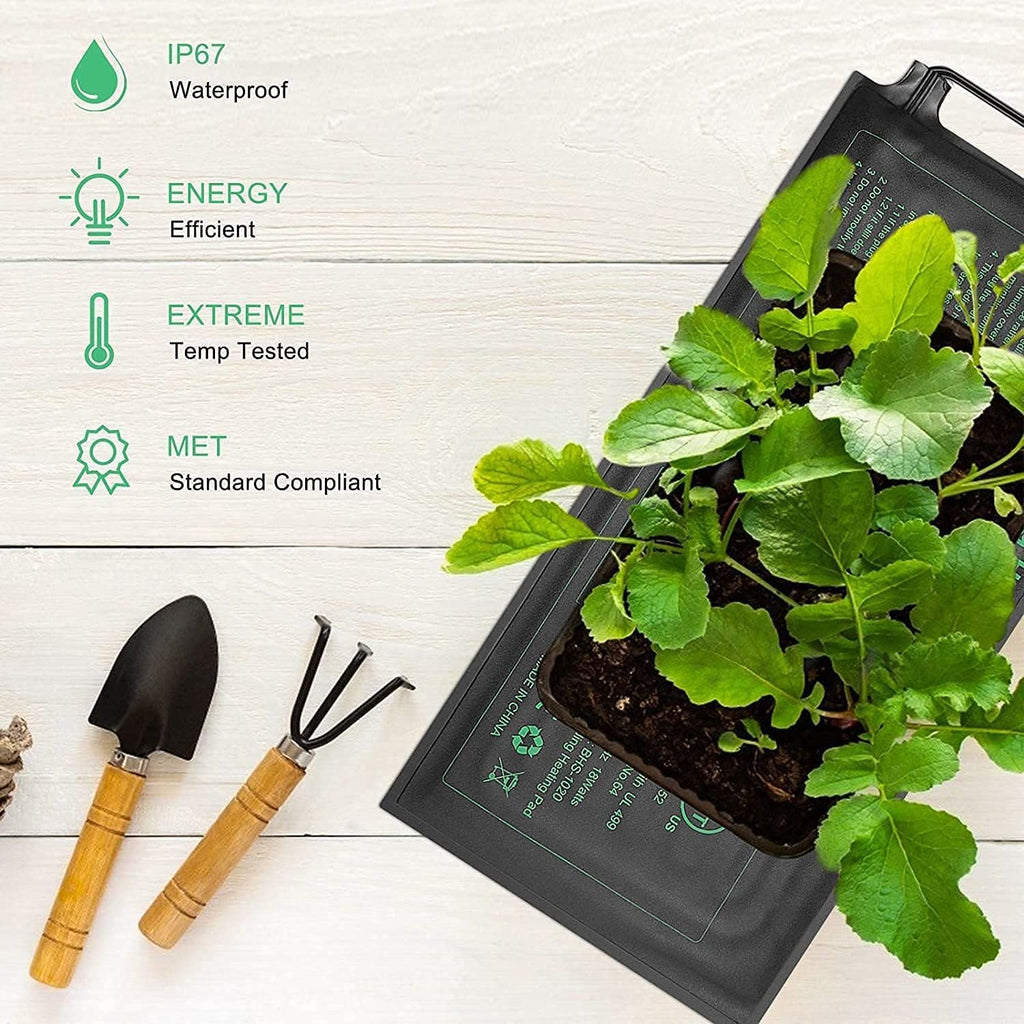 Seedling Heat Mat 4 Pack Dual Certified by MET and UL Plant Heating Mat Pad with Power Failure Protection Thermostatic