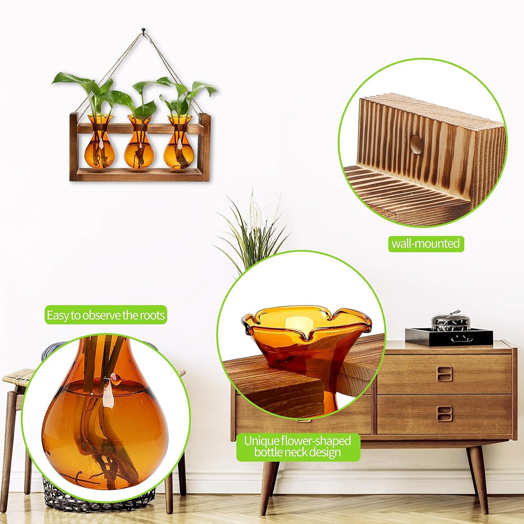 Plant Propagation Station Plant Terrarium Unique Birthday Gifts for Women | Plant Lovers Home Office Decor Planter with