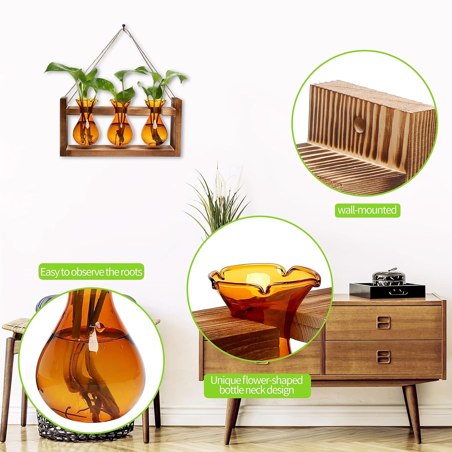 Plant Propagation Station Plant Terrarium Unique Birthday Gifts for Women | Plant Lovers Home Office Decor Planter with
