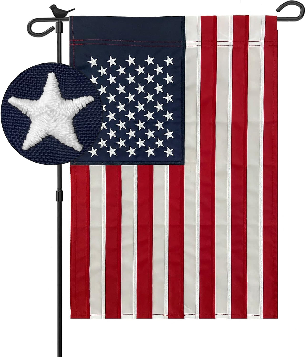 Summer Cardinal Bird Flower Garden Flag Patriotic Floral Yard Flags American Memorial Day 4th of July Flags Double Sided Rustic Farmhouse Garden Yard Seasonal Holiday Outdoor Decor 12×18 Inch